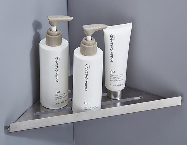 12 Inch Silver Bright Stainless Steel Shower Corner Wall Shelf