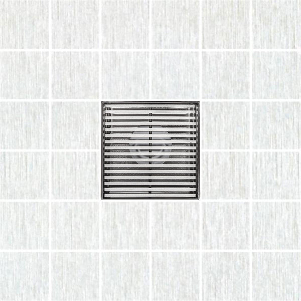 4 Inch Chrome Shower Drain Cover with Hair Trap and Base Flange Wedgewire Design