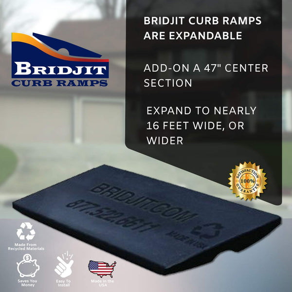 Bridjit 6-Piece Curb Ramp Set for Extra Large 24 Feet Driveways