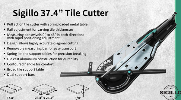 Manual Tile Cutter 37.4 Inch, Sigillo Tile Cutter 950 Master