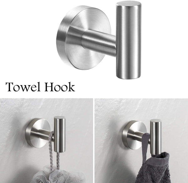 Sliver 16-Inch Towel Bar Bathroom Set, Wall Mount Stainless Steel Shower Accessories Set