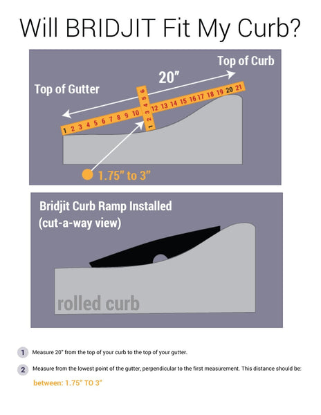Bridjit 6-Piece Curb Ramp Set for Extra Large 24 Feet Driveways