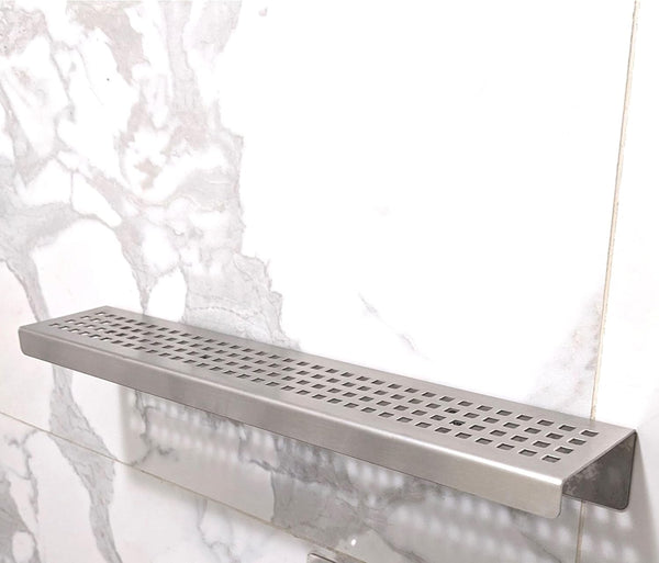 16 Inch Brushed Stainless Steel Wall-Mounted Small Shower Shelf