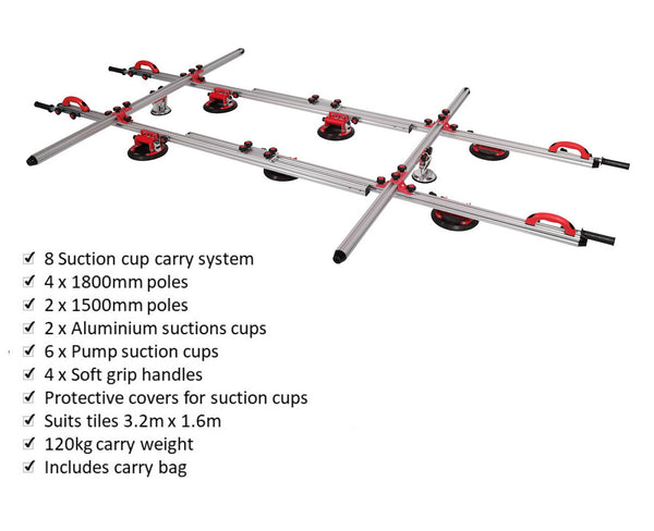Large Format Tile Suction Cup Carrying System