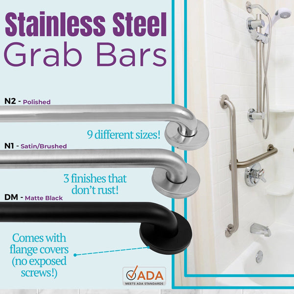 42 Inch Black Grab Bars, ADA Grab Bars for Toilet and Bath