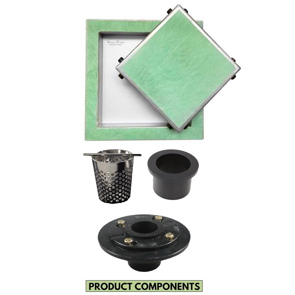 6 Inch Infinity Shower Drain with Hair Trap and Drain Flange Kit