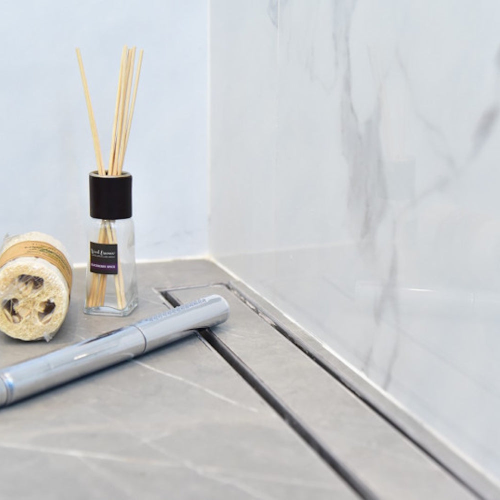 SereneDrains Tile Insert Linear Shower Drain, Tile-In Modern Linear Drain