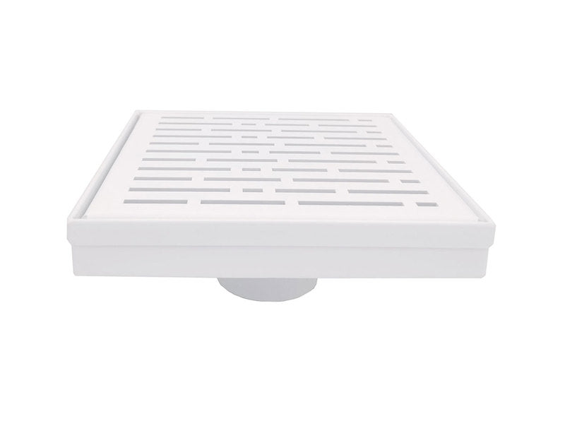 SereneDrains Square Matte White Shower Drain Cover