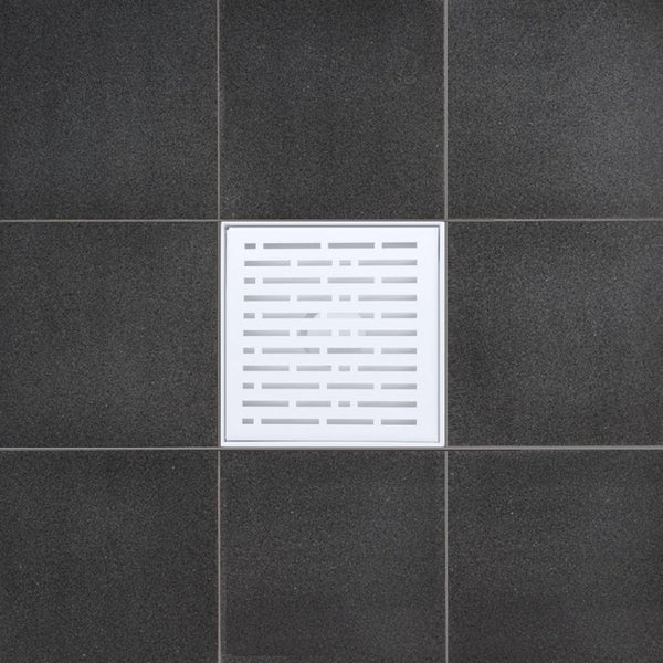 White 6 Square Drain Cover with Hair Trap and Base Flange Kit – Broken Lane Design