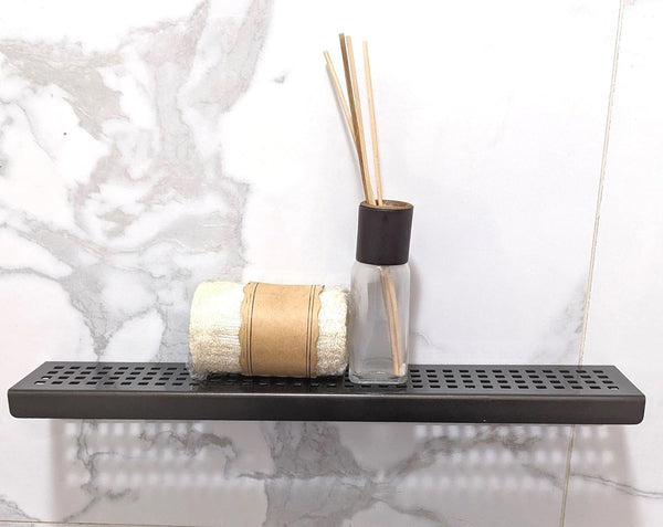 12 Inch Dark Bronze Stainless Steel Wall-Mounted Shower Shelf