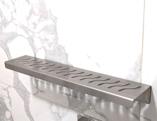 16 Inch Brushed Stainless Steel Wall-Mounted Small Shower Shelf