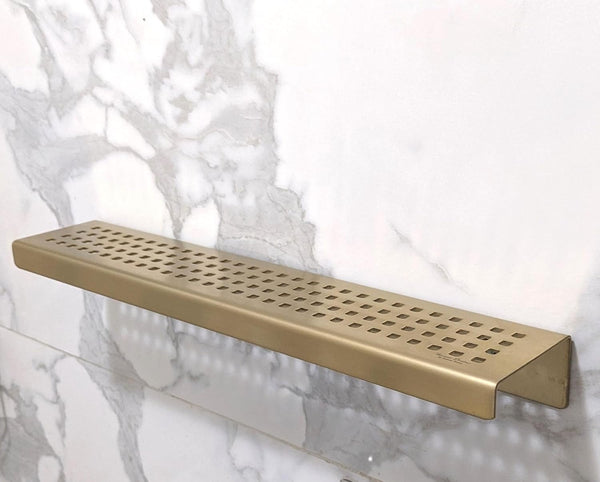16 Inch Brushed Stainless Steel Wall-Mounted Small Shower Shelf