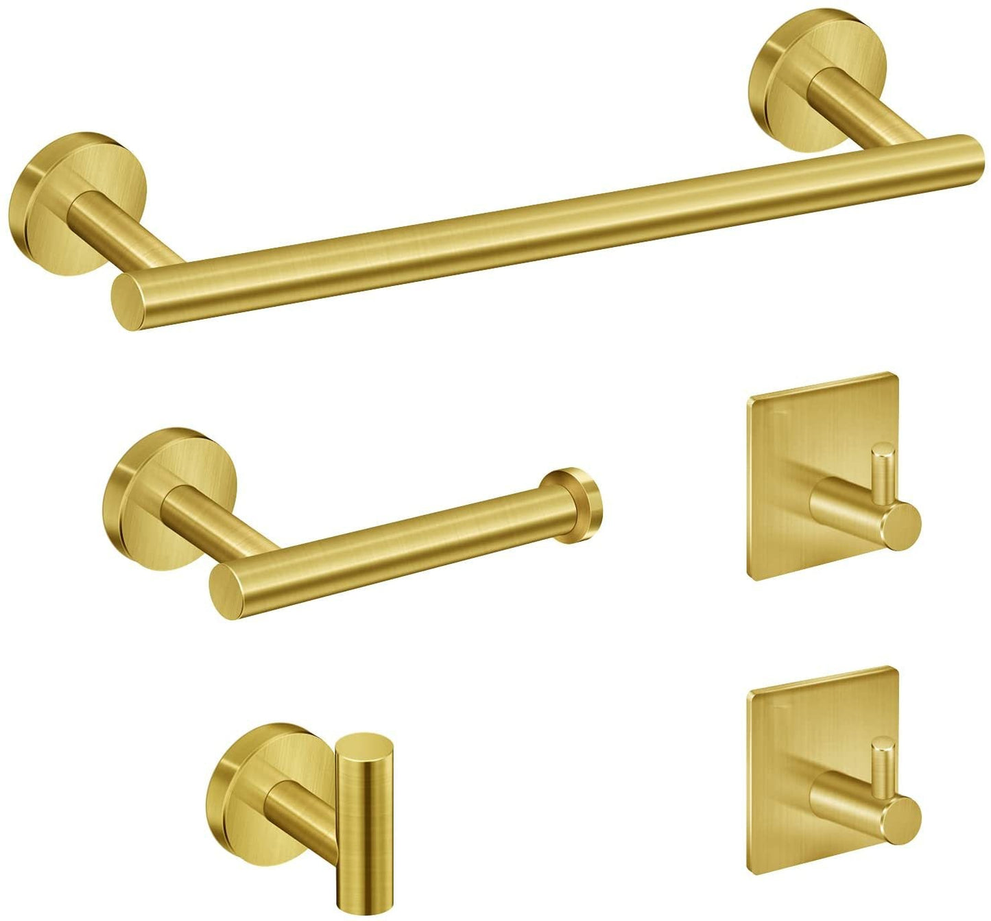 Black 16-Inch Towel Bar Bathroom Set, Wall Mount Stainless Steel Shower Accessories Set