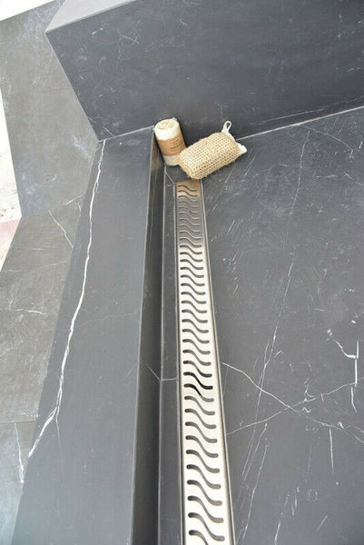 Side Outlet Linear Shower Drain 16 Inch With Hair Trap by SereneDrains