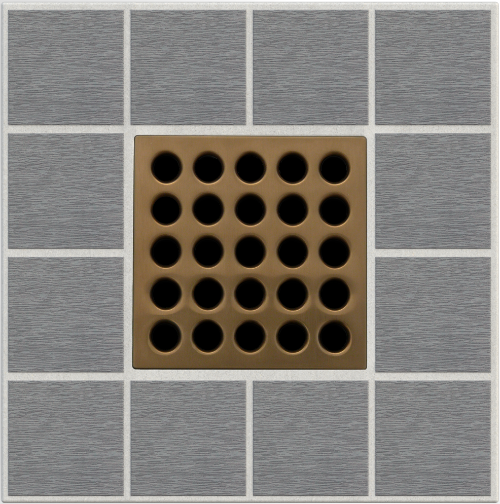 Ebbe E4408 Brushed Bronze Square Shower Drain with Installation Kit