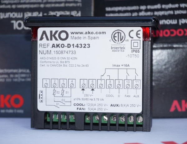 AKO D-14323 230v Digital Temperature Controller for Commercial Freezers