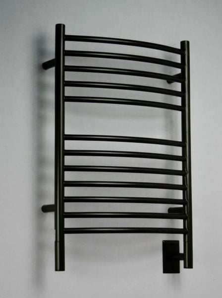 Oil Rubbed Bronze Towel Warmer, Amba Jeeves E Curved, Hardwired, 12 Bars, W 21" H 31"