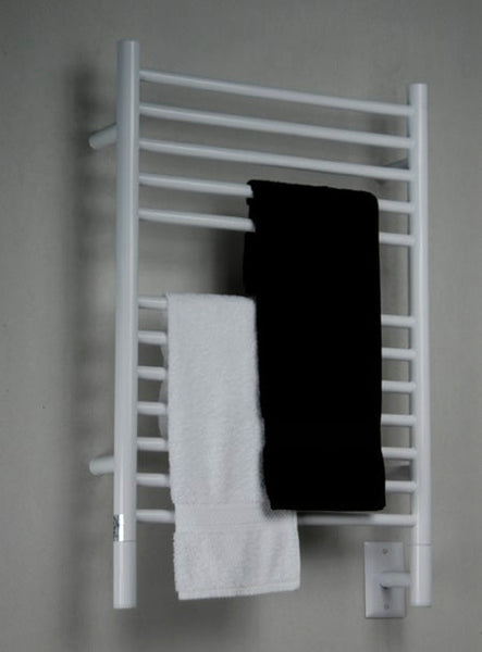 White Towel Warmer, Amba Jeeves E Straight, Hardwired, 12 Bars, W 21" H 31"