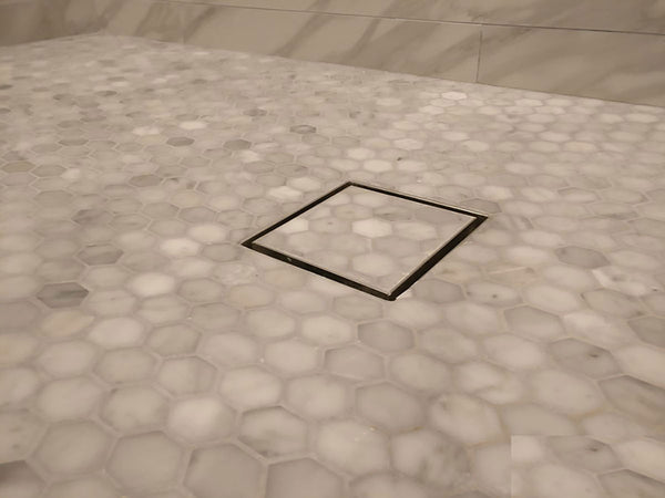SereneDrains 5 Inch Tile Insert Square Shower Drain Matte Black