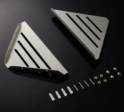 12 Inch Silver Bright Stainless Steel Shower Corner Wall Shelf