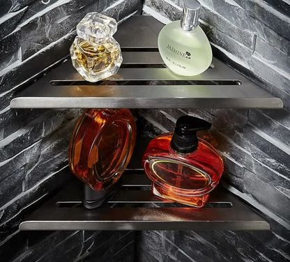 12 Inch Silver Bright Stainless Steel Shower Corner Wall Shelf