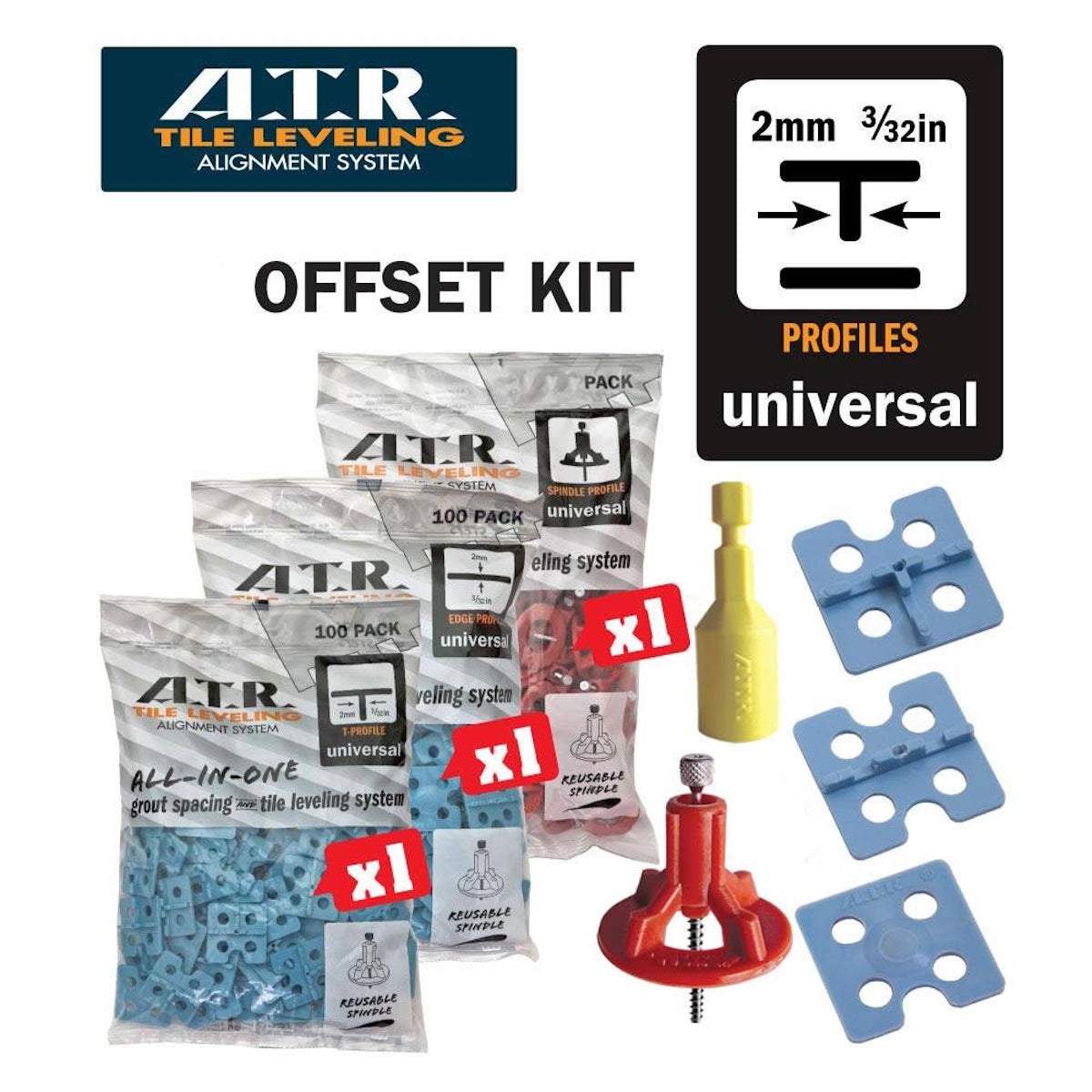 Api Offset Kit Tile Spacers and Leveling System for Offset Tile Pattern 250-Piece Kit ...