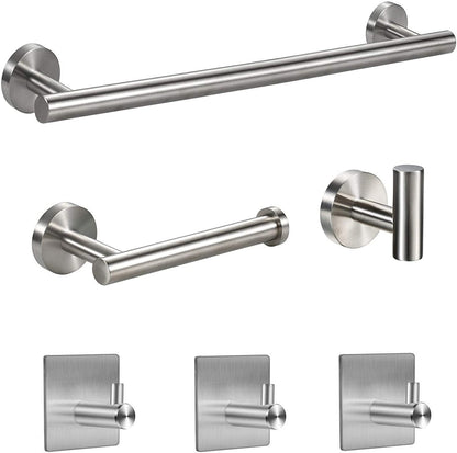 Sliver 16-Inch Towel Bar Bathroom Set, Wall Mount Stainless Steel Shower Accessories Set