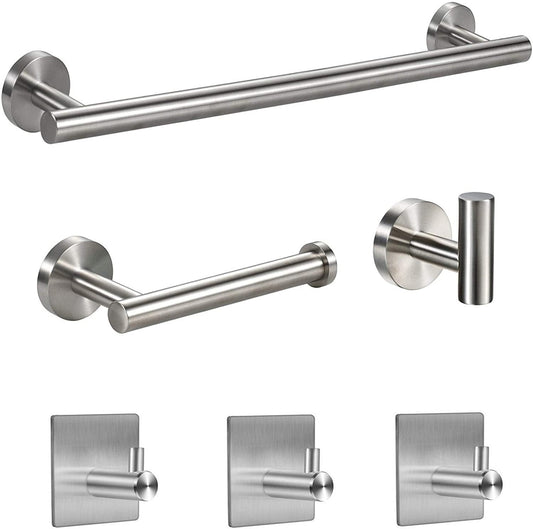 Sliver 16-Inch Towel Bar Bathroom Set, Wall Mount Stainless Steel Shower Accessories Set