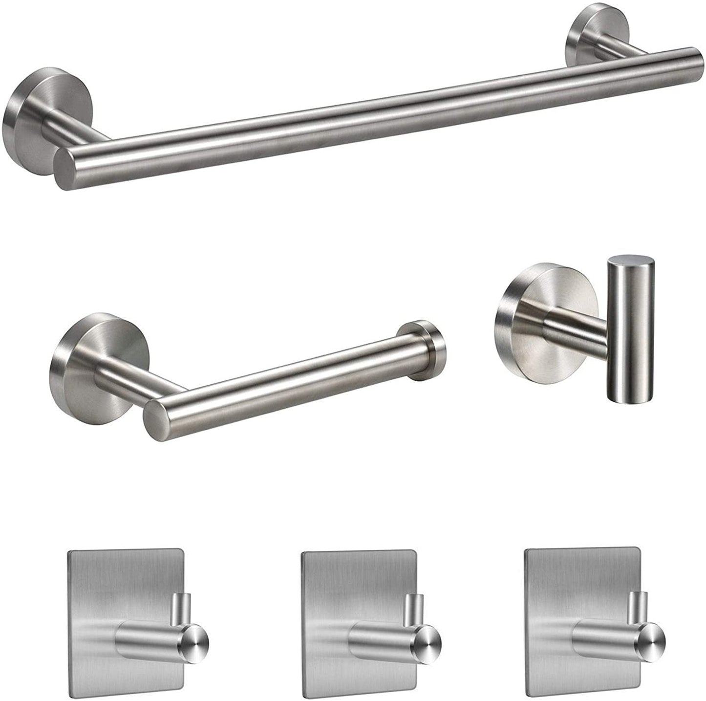 Black 16-Inch Towel Bar Bathroom Set, Wall Mount Stainless Steel Shower Accessories Set