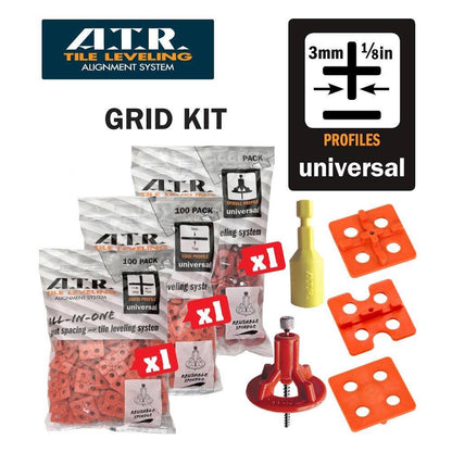 Tile Spacers and Leveling System – 250-Piece Stacked Grid Layout Kit, Covers 190 Sq. Ft.