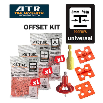 Tile Spacers and Leveling System for Offset Staggered Tile Pattern – 250-Piece Kit