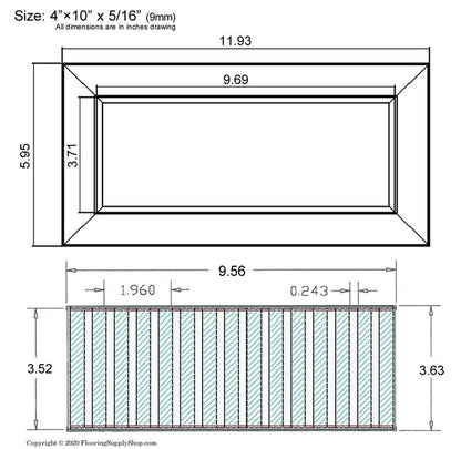 Chameleon Tile Vent Registers 4 x 10 Inch