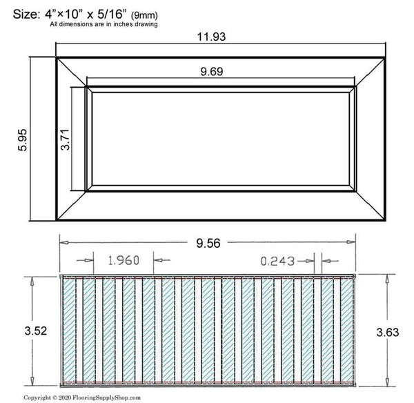 Chameleon Tile Vent Registers 4 x 10 Inch