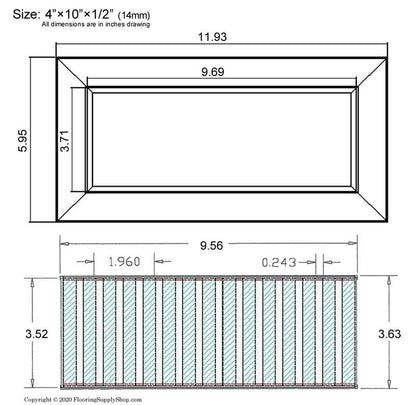 Chameleon Tile Vent Registers 4 x 10 Inch