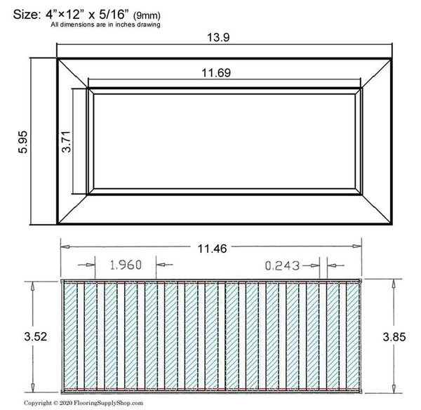 Chameleon Tile Vent Registers 4 x 12 Inch