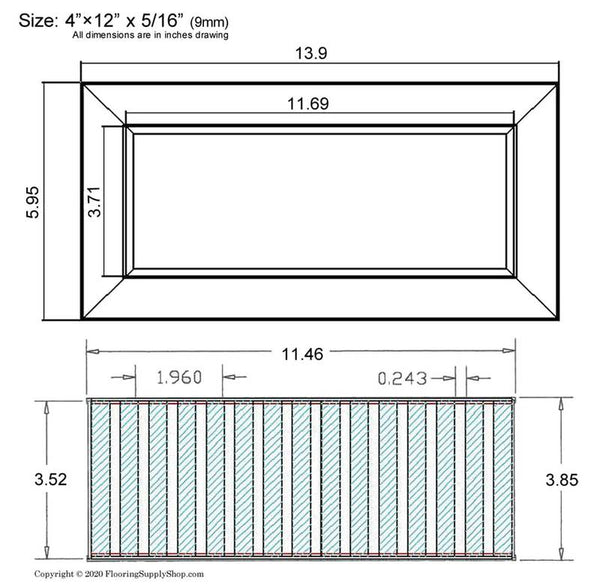 Chameleon Tile Vent Registers 4 x 12 Inch