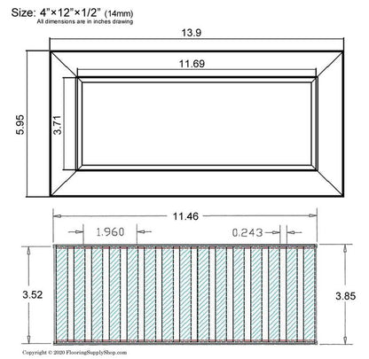 Chameleon Tile Vent Registers 4 x 12 Inch