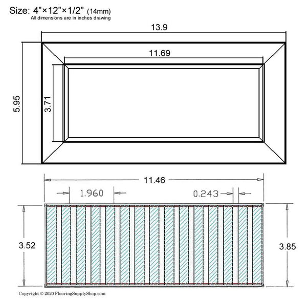 Chameleon Tile Vent Registers 4 x 12 Inch