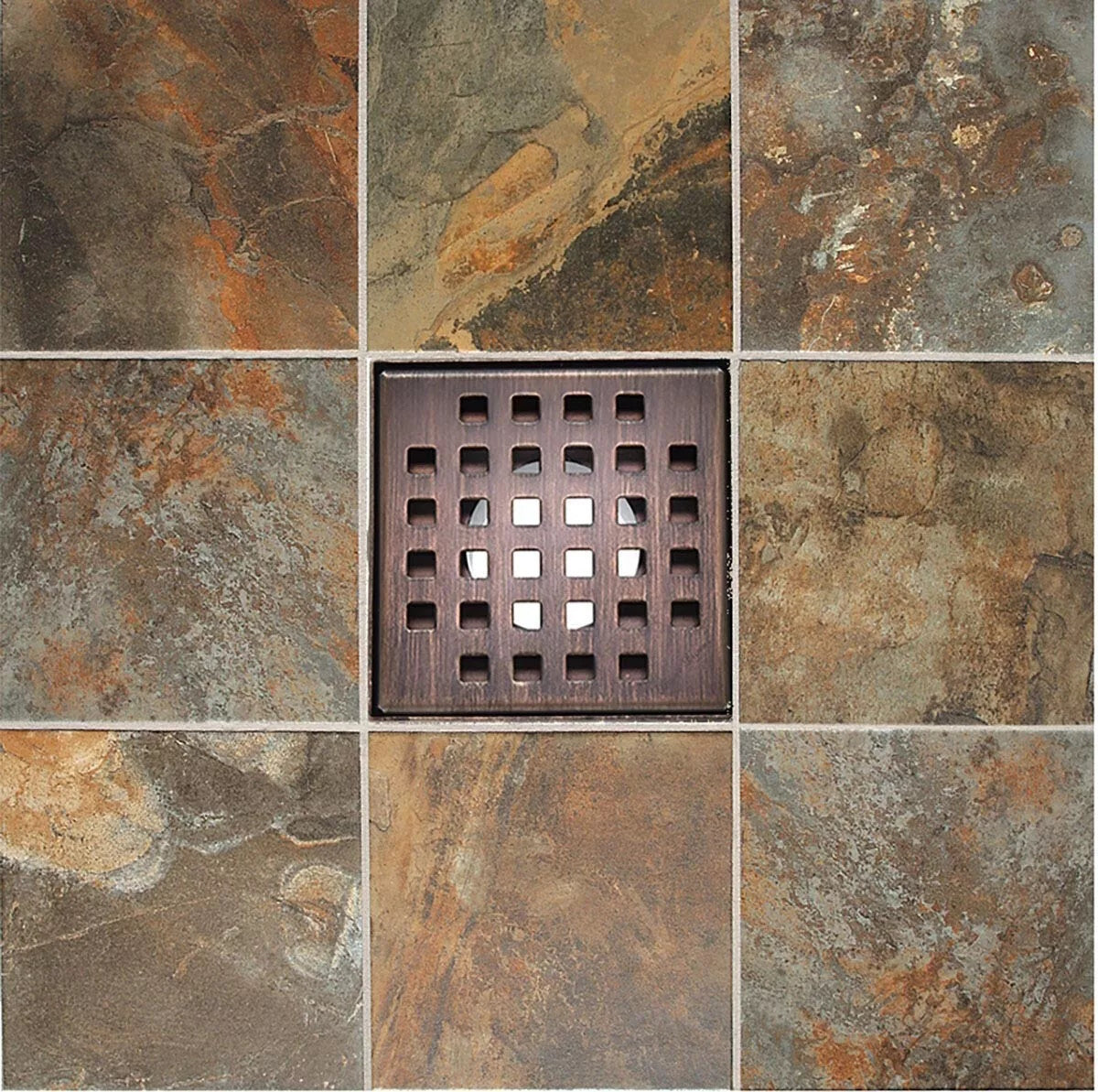 4 Inch Square Shower Drain Cover Oil Rubbed Bronze