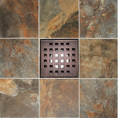 4 Inch Square Shower Drain Cover Oil Rubbed Bronze