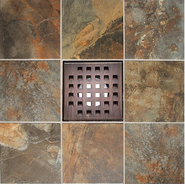 4 Inch Square Shower Drain Cover Oil Rubbed Bronze