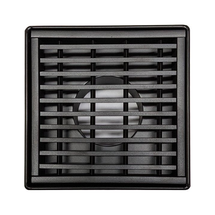 SereneDrains 4 Inch Matte Black Square Shower Drains