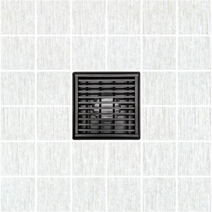 SereneDrains 4 Inch Black Square Shower Drains