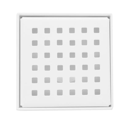 SereneDrains 6 Inch Square Matte White Shower Drain Cover