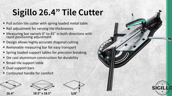 Manual Tile Cutter 26.4 Inch, Sigillo Tile Cutter 670 Master