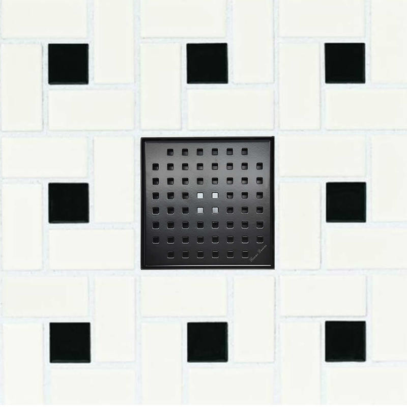 6 Inch Black Square Shower Drain Cover
