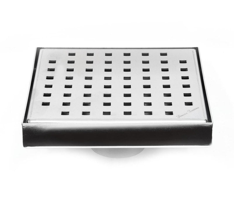 SereneDrains 6 Inch Square Shower Drain Cover, Brushed Nickel