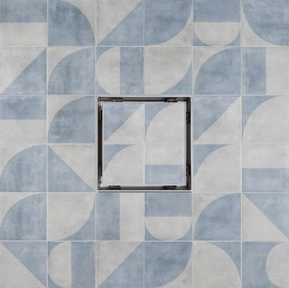 6 Inch Square Tileable Shower Drain with Hair Strainer and Drain Flange