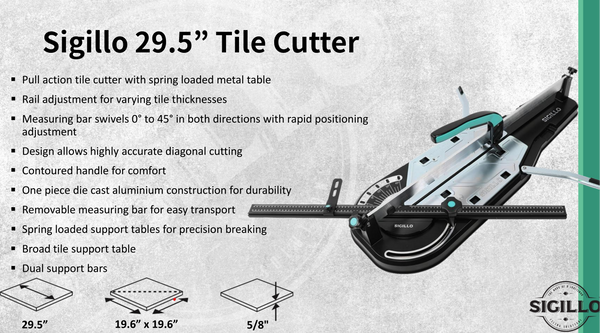 Manual Tile Cutter 29.5 Inch, Sigillo Tile Cutter 750 Master