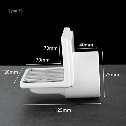 Wall Side Floor Drain, L Shape Side Outlet Horizontal Drainage, Wall Floor Drain